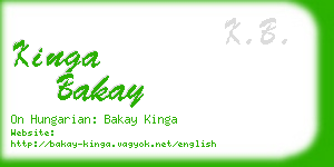 kinga bakay business card